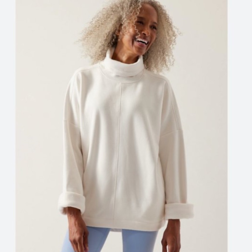 Athleta Cozy Karma Funnel Neck Sweatshirt Sweater Size Small